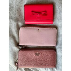 Kate Spade New York Light Pink Saffiano Leather Zip Around Continental Wallet